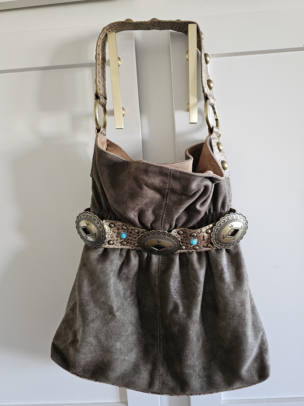 Kathy Van Zeeland Vegan Suede Y2k Boho/Western Shoulder Bag